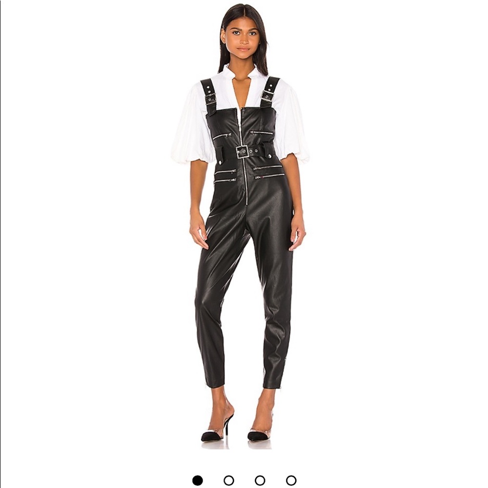 WeWoreWhat Vegan Leather Moto Overalls